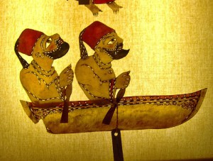 Karagöz and Hacivat on a boat