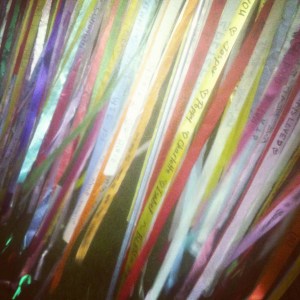 Prayer ribbons to commemorate the dead and celebrate the living - for 2012 Swim for Life in Provincetown, MA