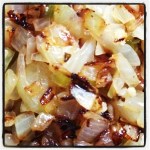 Start by browning the onions and peppers - garlic at the last minute (Image by Liz Cameron)