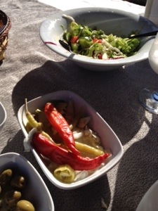 Pickles (and pickled peppers) at Mustafa Bey's Çiftlik Evi in Gaziveren, Northern Cyprus (Image by Liz Cameron)
