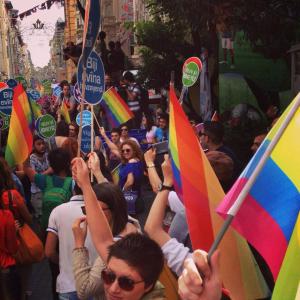 Istanbul Pride march on Istiklal Caddesi, June 2014