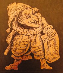 Image from the cover of Mr. Punch's History of the Great War depicting the puppet Punch of Punch and Judy fame 